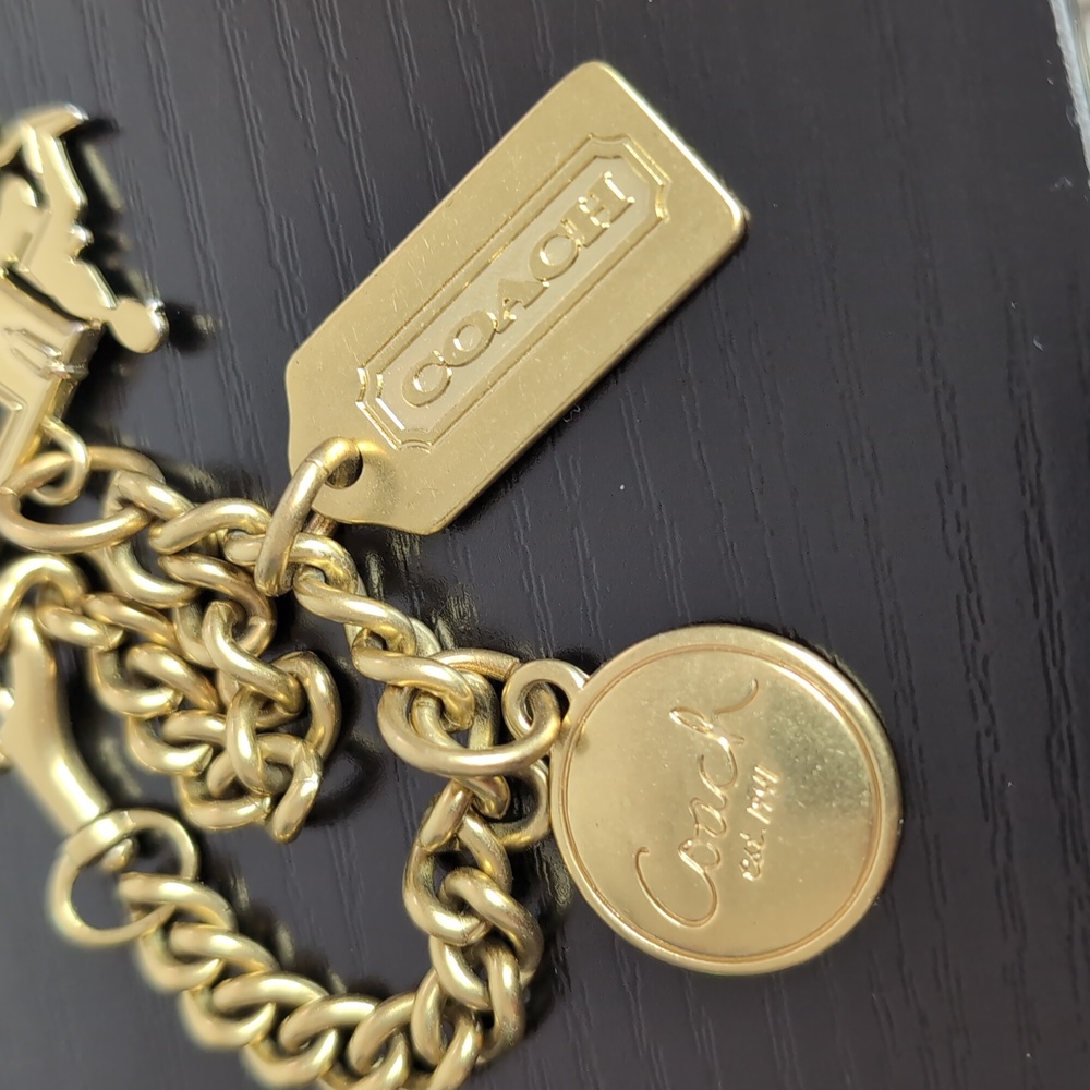 Coach Gold Tone Carriage Charm Bracelet - Picture 3 of 10